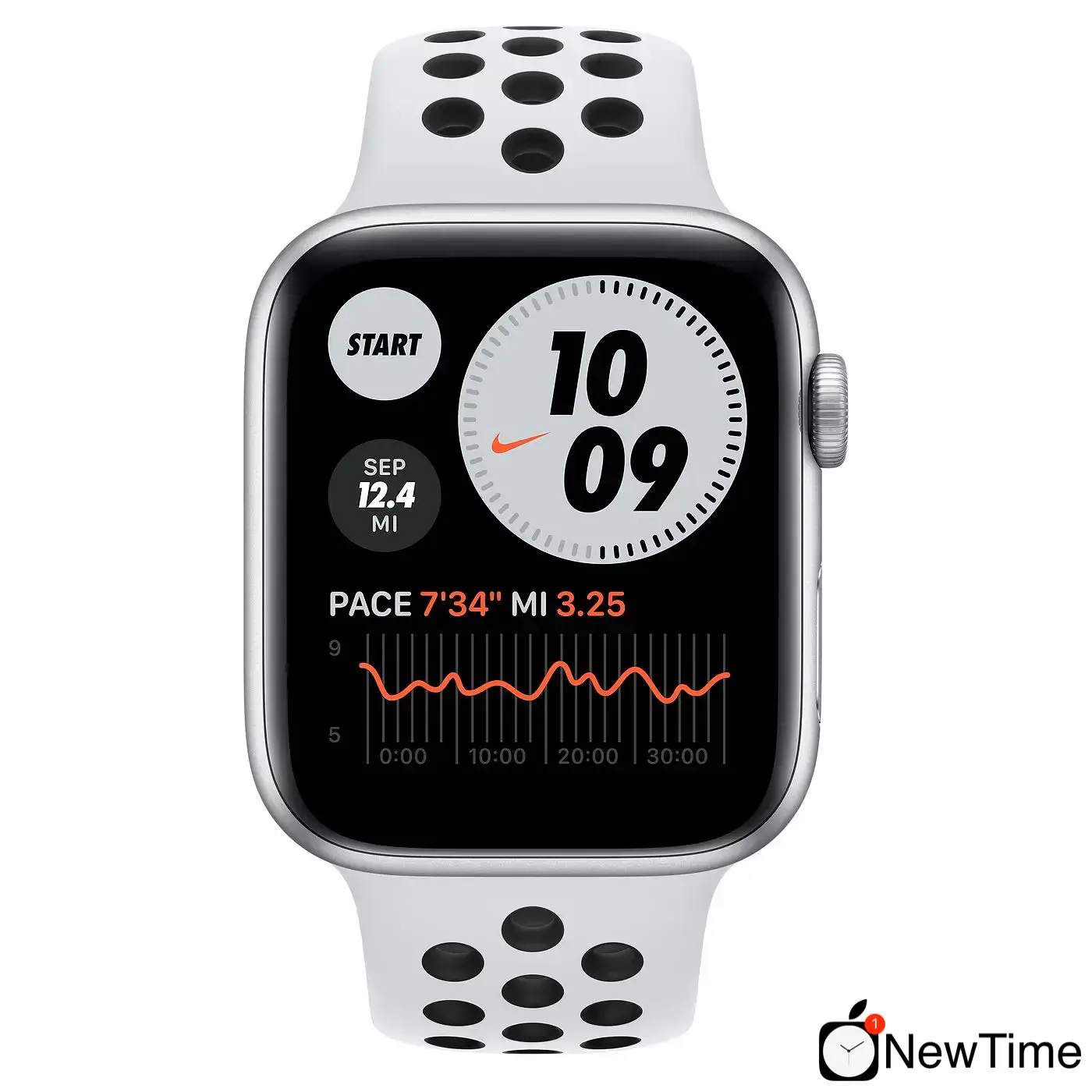 Apple Watch SE Nike GPS + Cellular 44mm Silver Aluminum Case with Pure Platinum / Black Nike Sport Band (MG043, MG083)